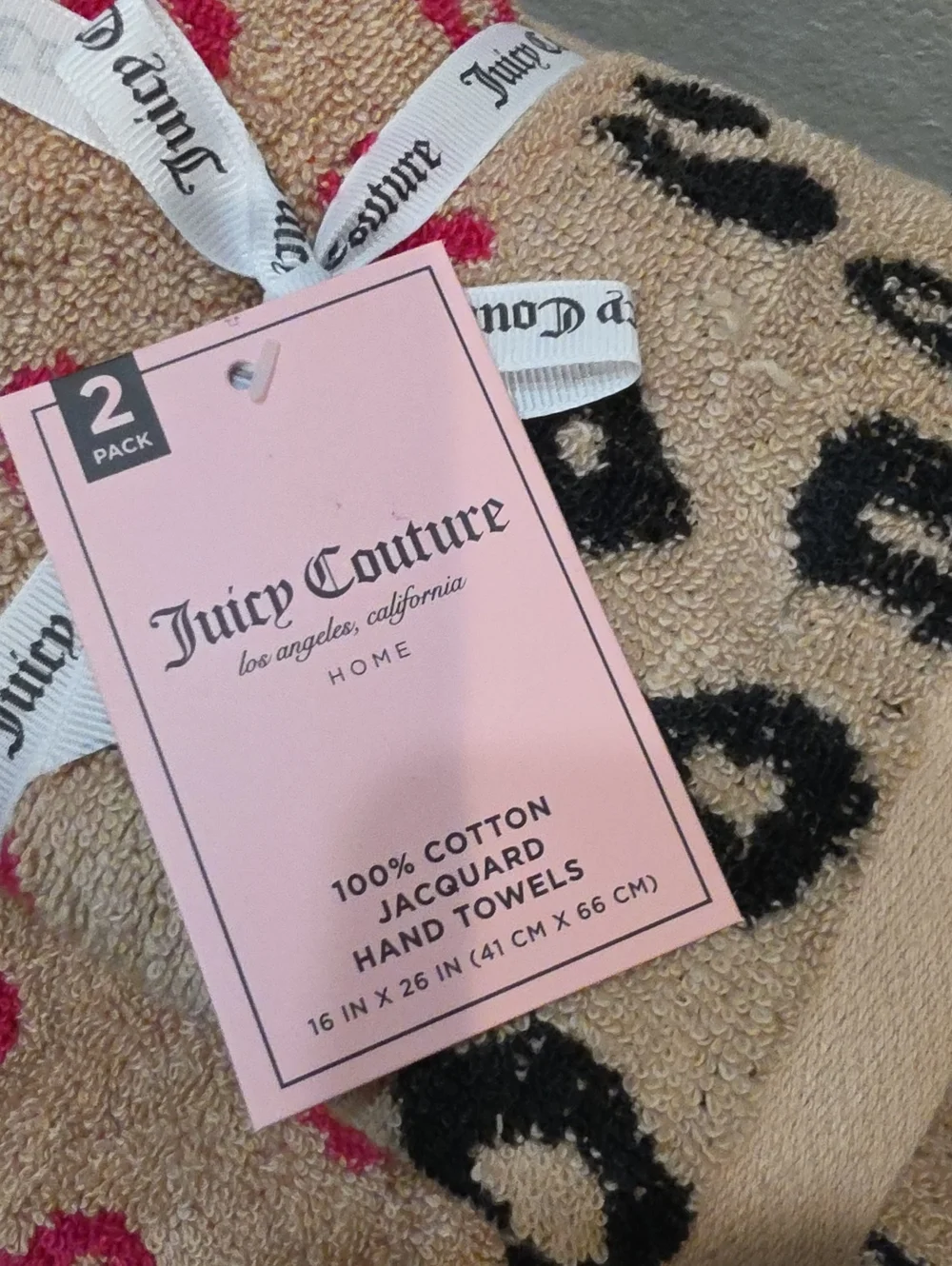 Juicy Couture Home Signature Logo Spotted Leopord Print Bath & Hand Towels